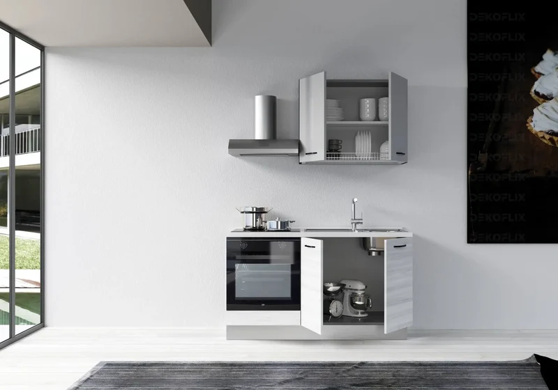 Petite Cuisine Équipée Chêne Gris STAR 150