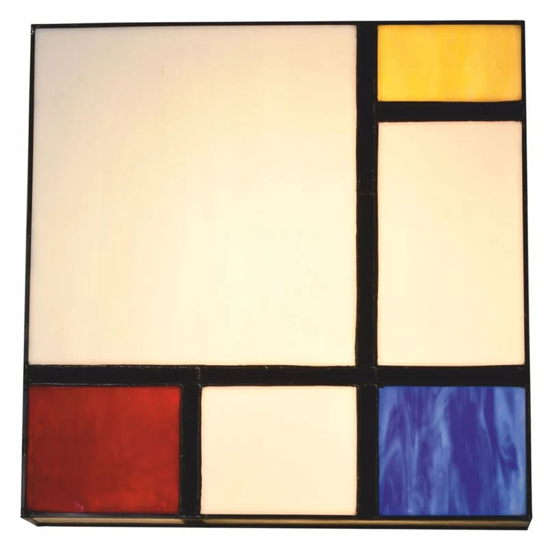 Casa Padrino Art Deco Tiffany LED Deckenleuchte Weiß / Rot / Blau / Gelb / Schwarz 30 cm - Art Deco Leuchten - Tiffany Leuchten