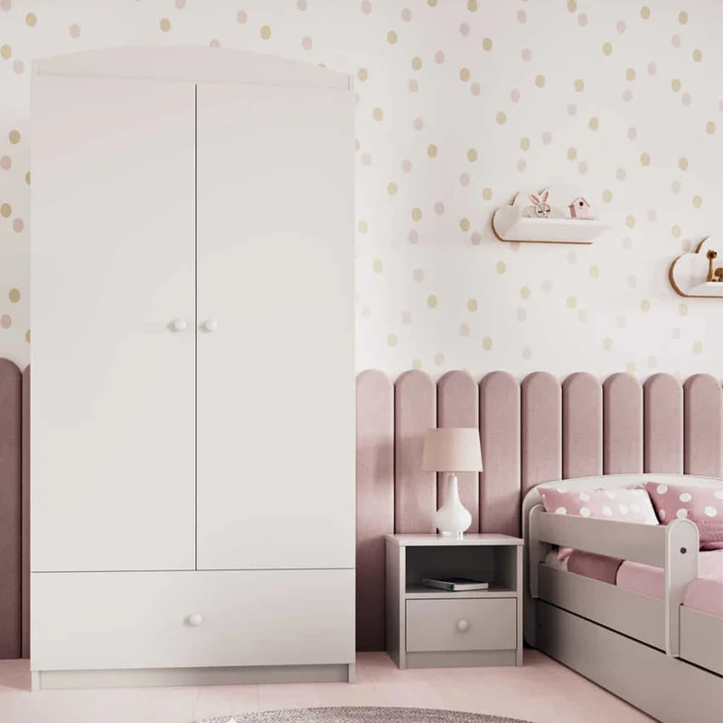 Armoire 2 portes 1 tiroir Kocot Kids Babydream - Blanc