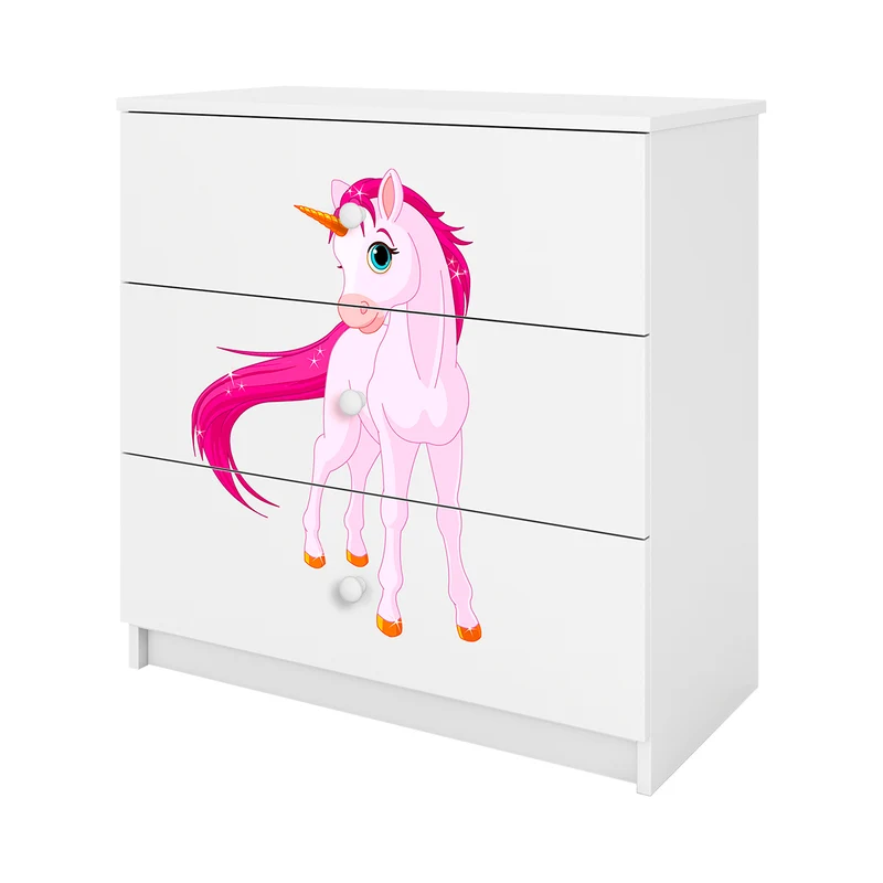 Commode 3 tiroirs Kocot Kids Babydream Licorne - Blanc