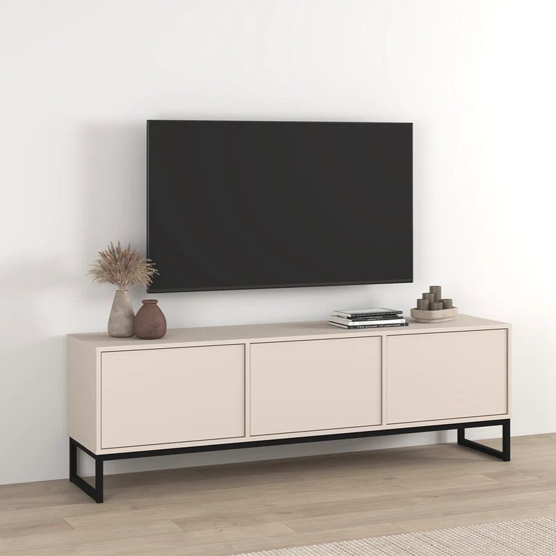 Meuble TV 3 portes 157 cm Loa Cachemire