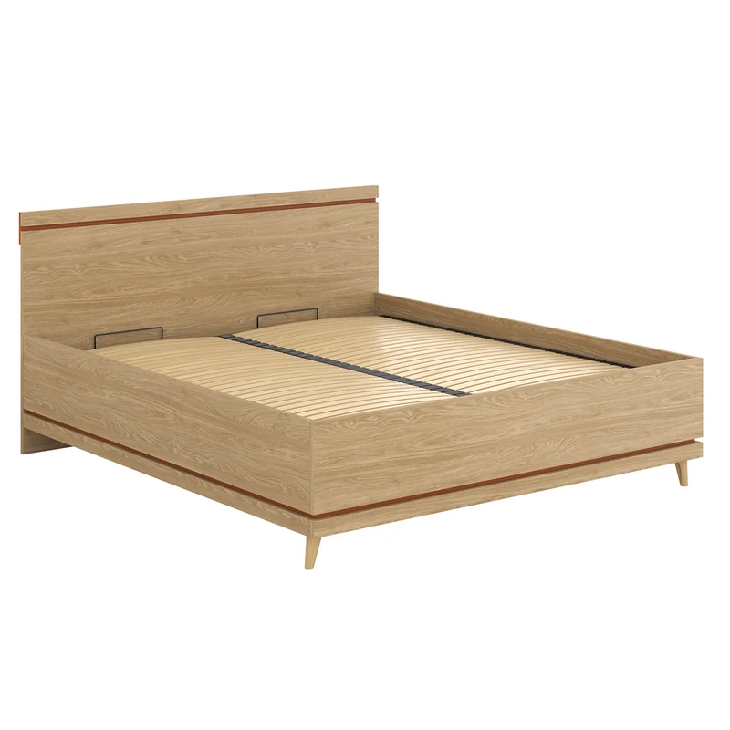 Lit coffre 180x200 sommier inclus Sandy Bois