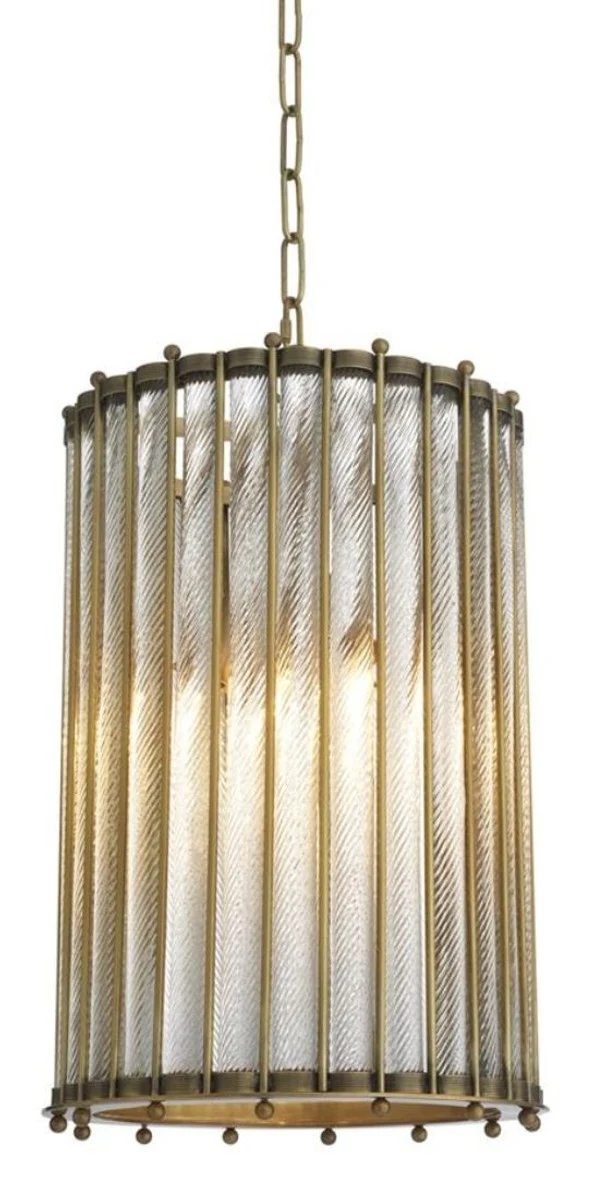 Casa Padrino Laterne / Hängeleuchte in antik messing 35 x H. 53 cm - Luxus Hotel Möbel