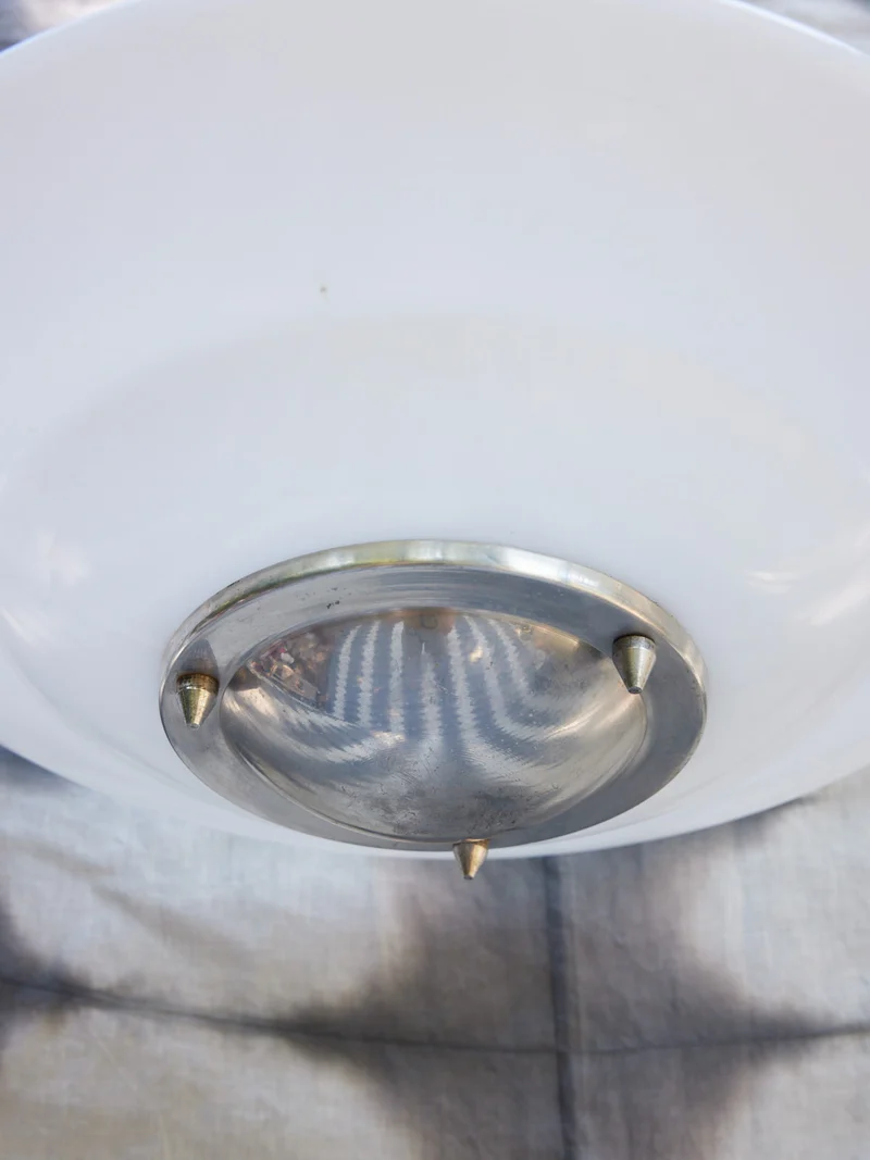 Sonia, la suspension vintage en verre fumé blanc N°289