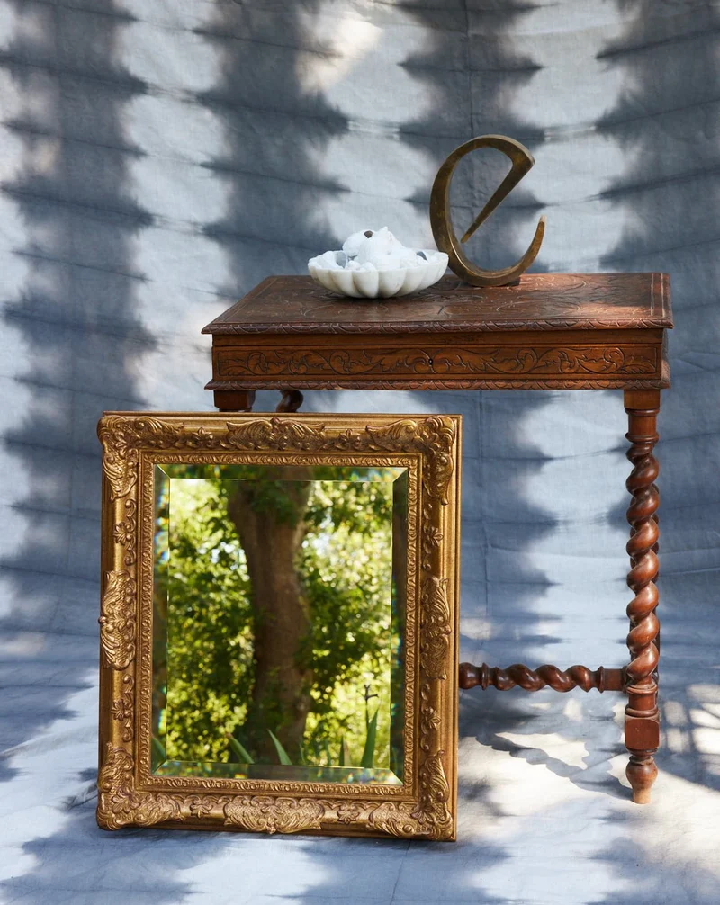 Georges, le miroir doré rectangulaire ancien N°1289