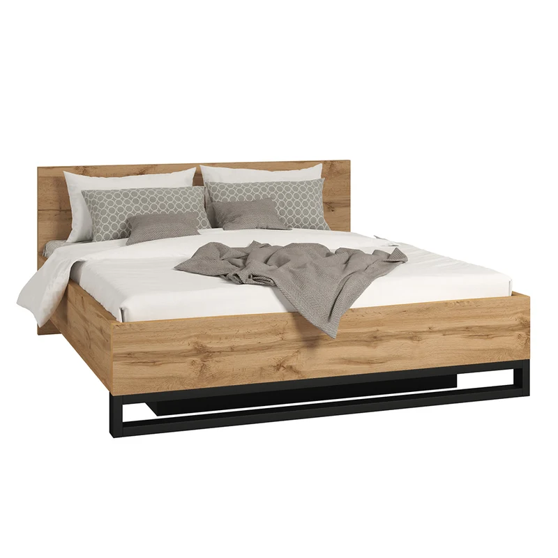 Lit coffre 180x200 sommier inclus Eden Bois et Noir