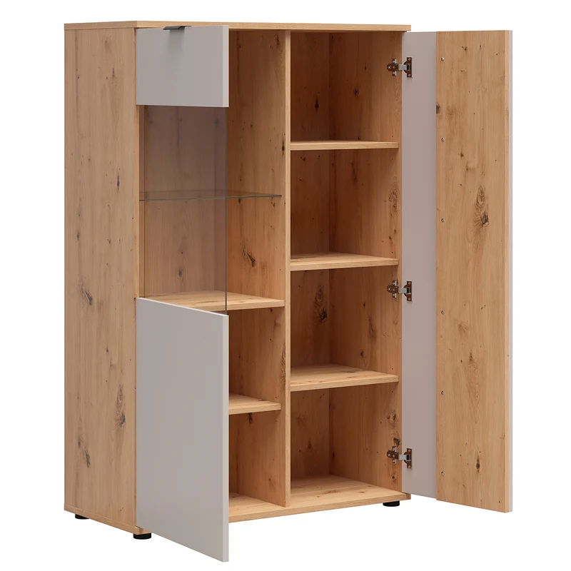 Vaisselier bas 2 portes Ezra Cachemire et Bois