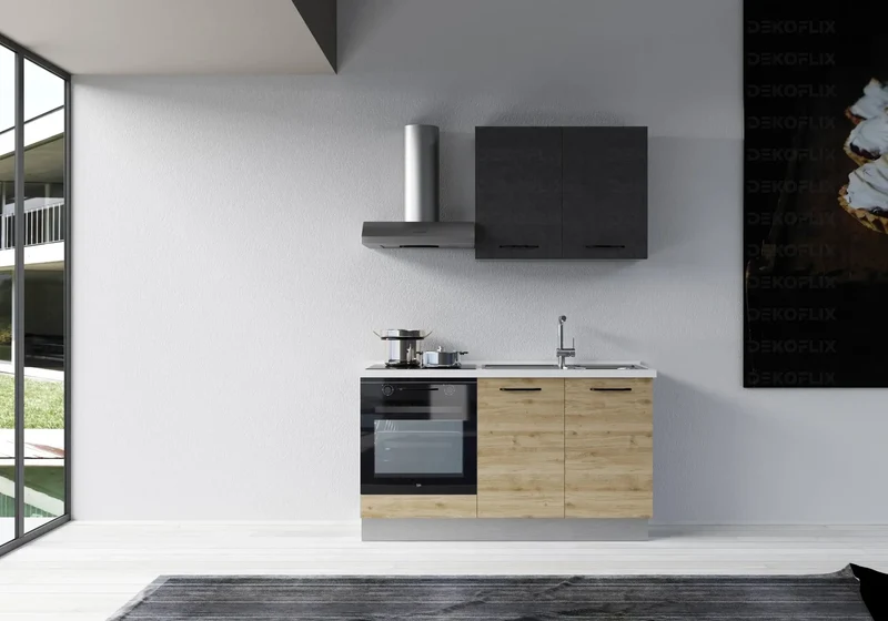 Petite Cuisine Équipée Chêne Titane STAR 150