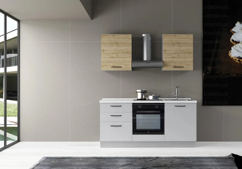 Cuisine Équipée Pas Cher Gris Chêne STAR 180