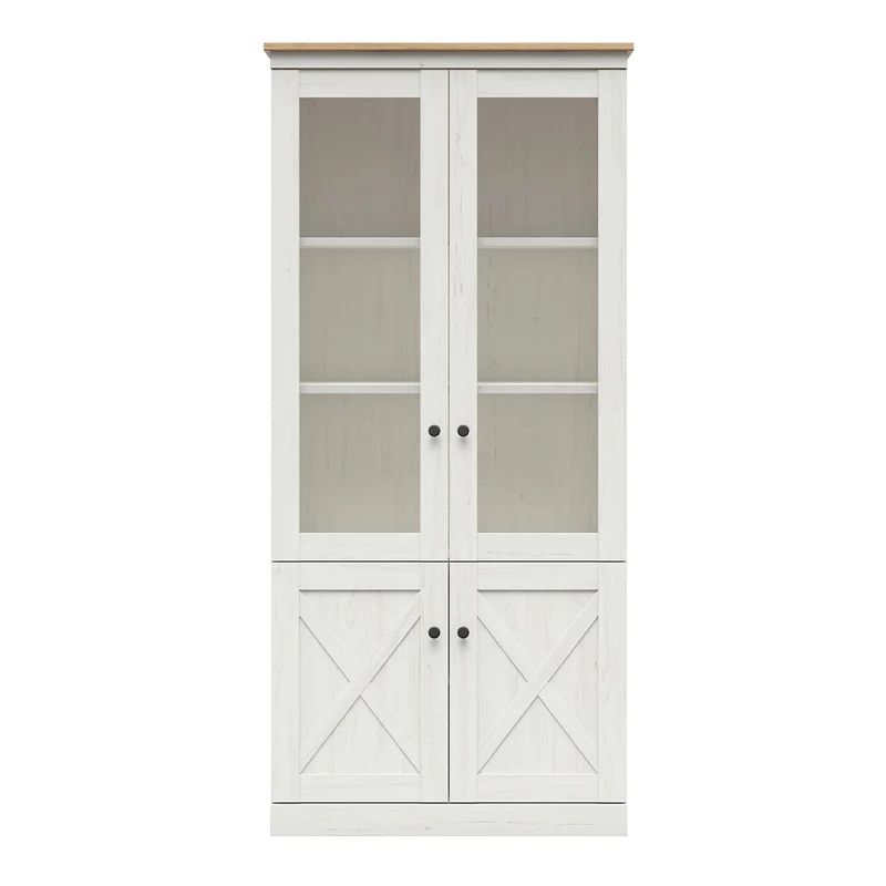 Vaisselier 4 portes Victoria Blanc et Bois