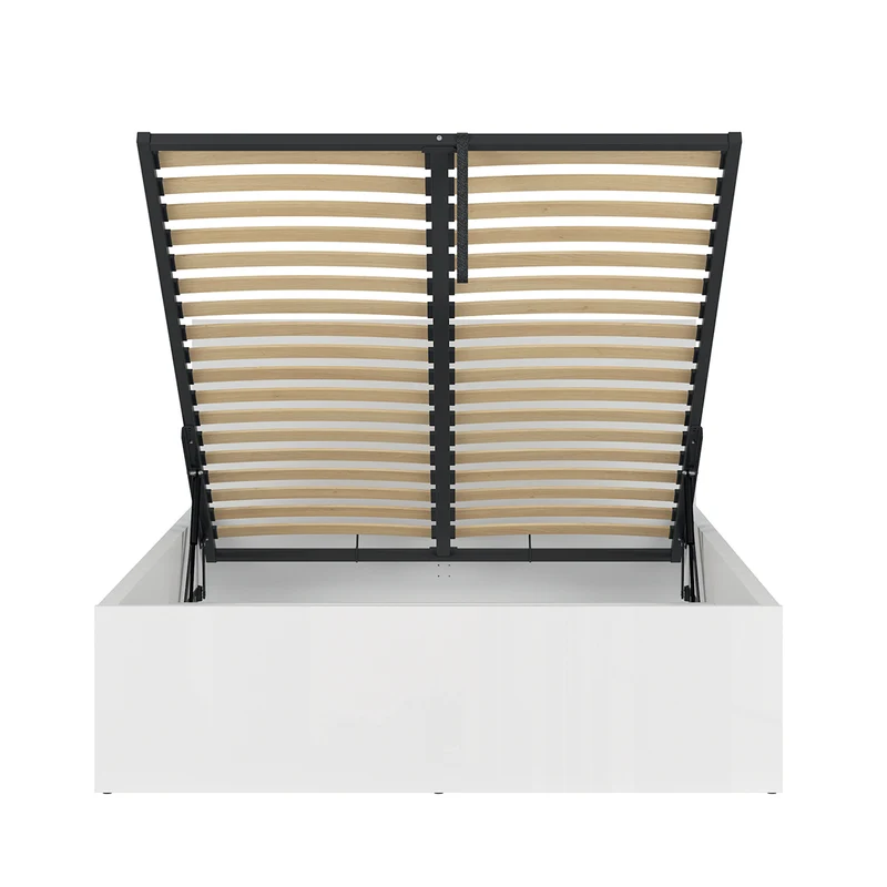 Lit coffre 140x200 sommier inclus Edwin Blanc