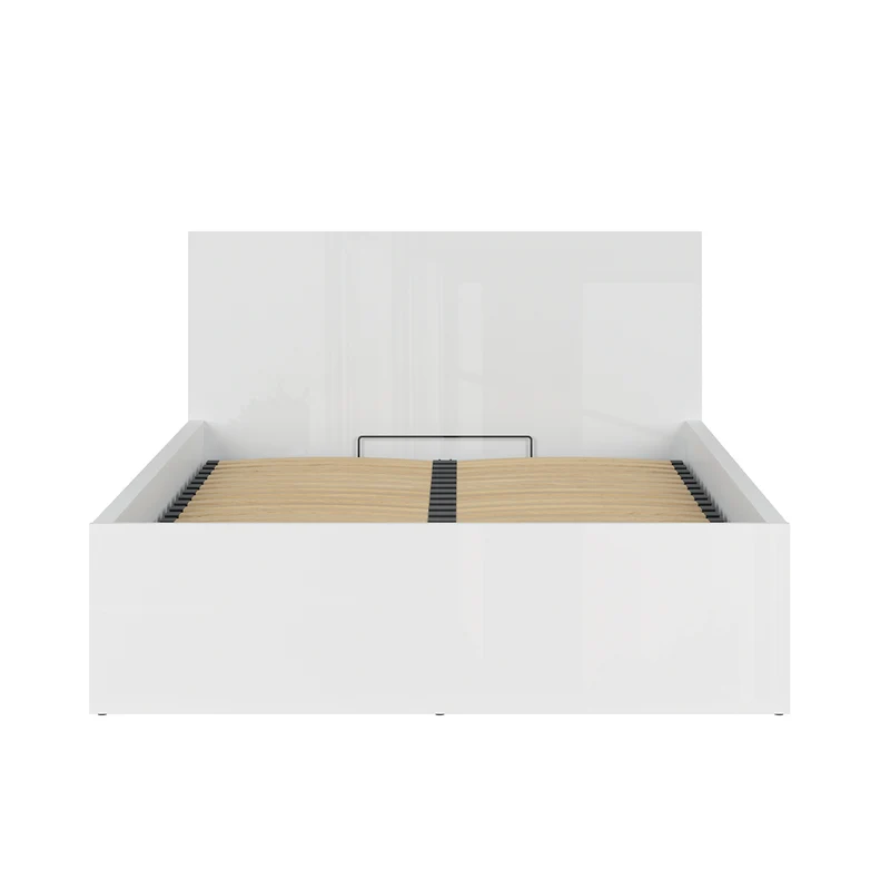 Lit coffre 140x200 sommier inclus Edwin Blanc