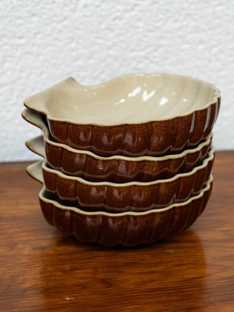 Nestor, le lot de 7 bols coquillage en céramique émaillée N°710