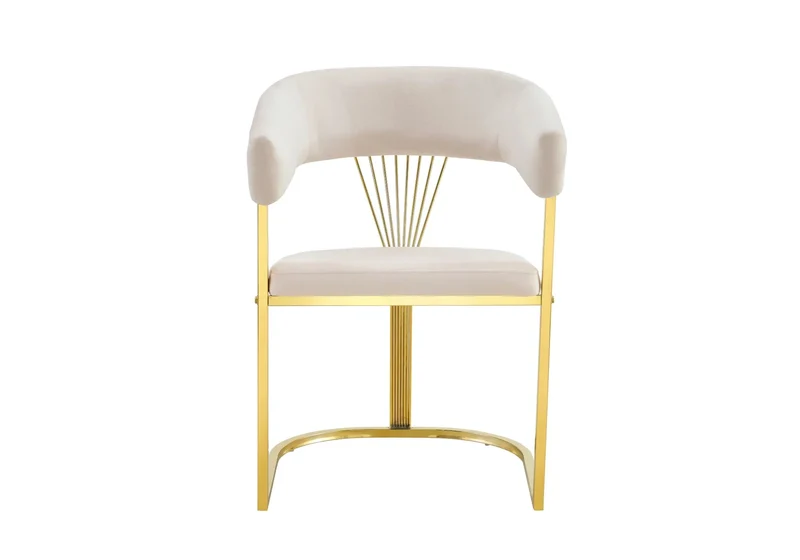 Ensemble table chaise doré céramique marbre blanc - Lala