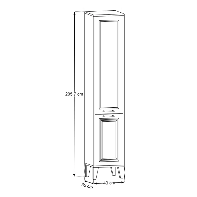 Colonne 2 portes Moka Bois foncé