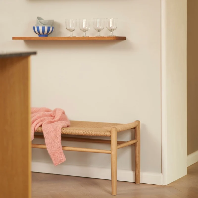 Banc en bois et tissage - J83B Chêne Naturel