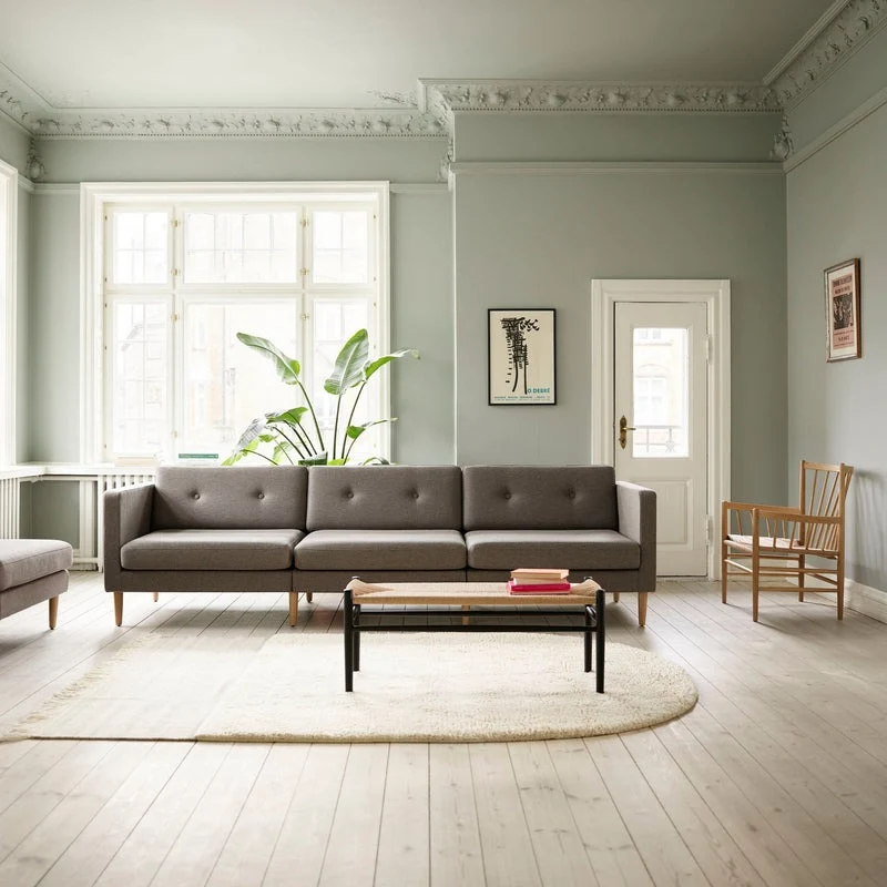 Banc en bois et tissage - J83B Hêtre laqué noir