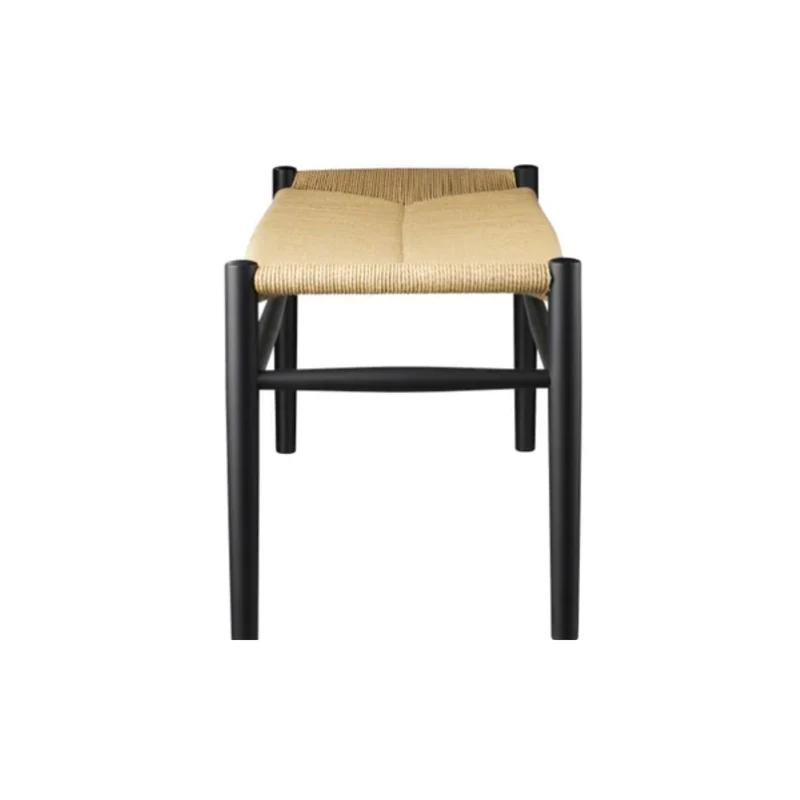 Banc en bois et tissage - J83B Hêtre laqué noir