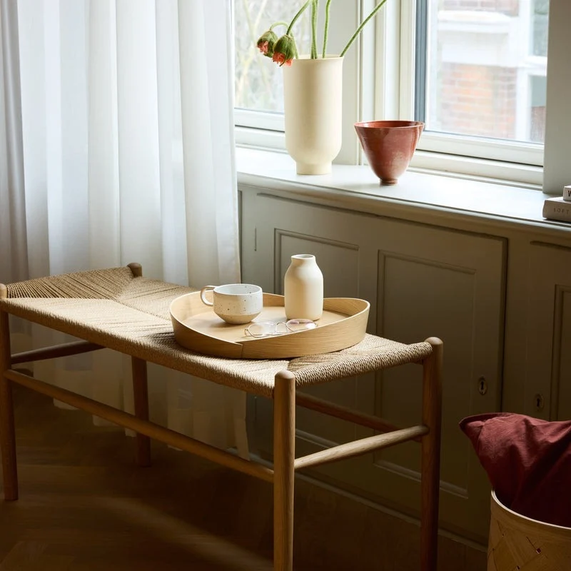 Banc de piano en chêne - J163