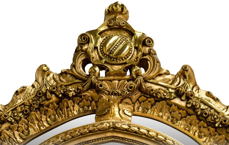 Casa Padrino Barock Standspiegel Gold 134 x H. 257 cm - Edel & Prunkvoll