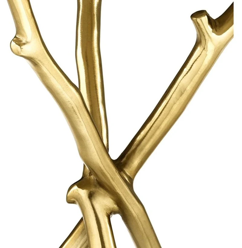 Casa Padrino Luxus Wohnzimmer Beistelltisch in gold mit schwarzer Marmorplatte 50 x H. 57 cm - Limited Edition