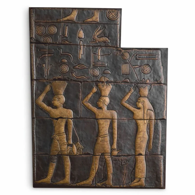 Casa Padrino Luxus Wandrelief mit ägyptischen Motiven Bronze H. 110 cm - Luxus Wanddeko im ägyptischen Stil - Hotel & Büro Deko