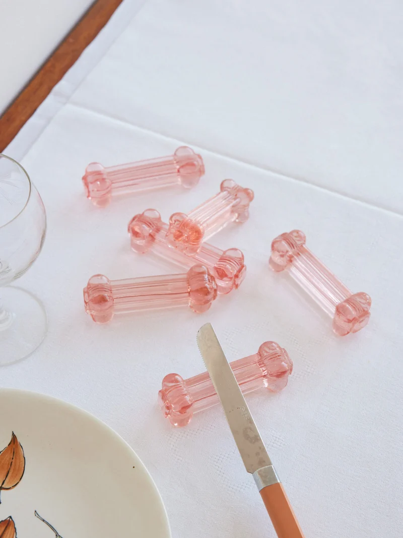 Alix, les 12 portes-couteaux Art déco en verre N°1089