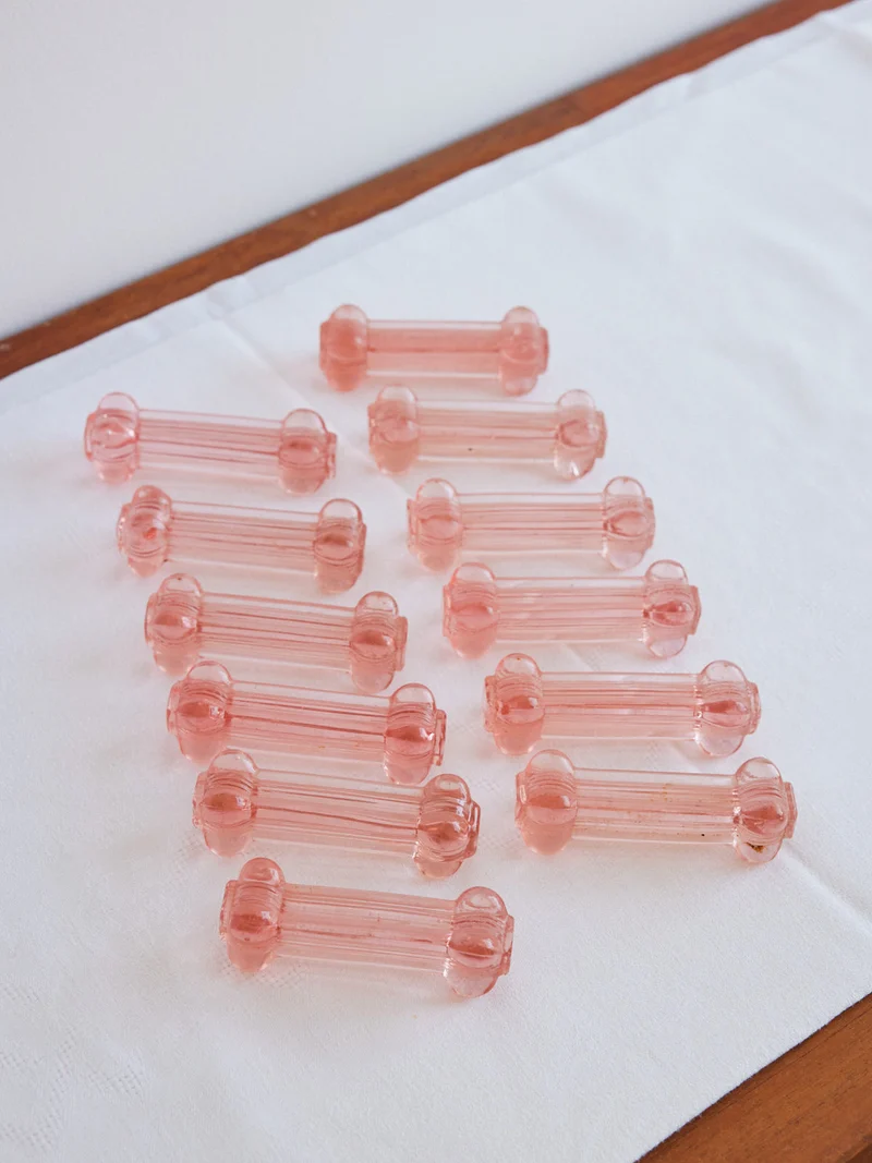 Alix, les 12 portes-couteaux Art déco en verre N°1089