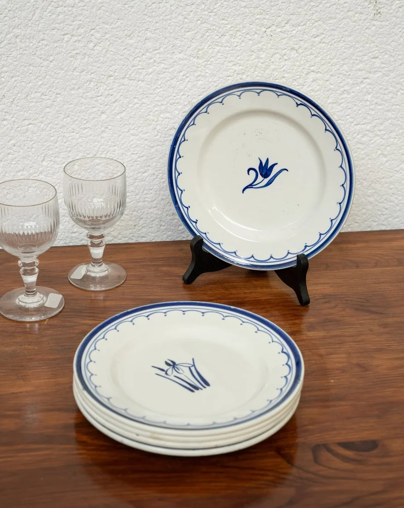 Antoinette, le lot de 6 assiettes en porcelaine de Gien N°316