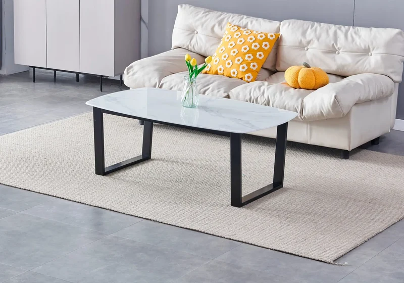 Table basse noire marbre noir - Lyly
