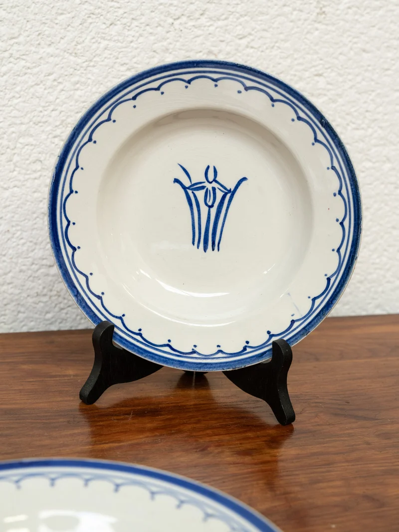 Antoinette, le lot de 6 assiettes à soupe en porcelaine de Gien N°315