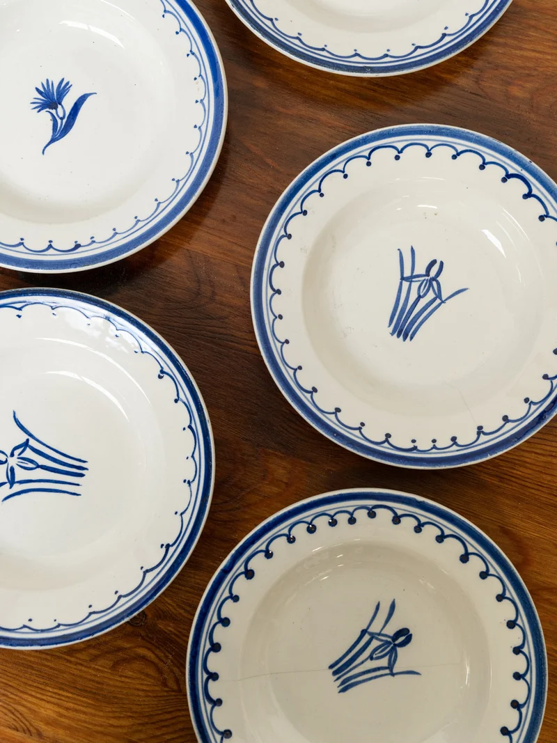 Antoinette, le lot de 6 assiettes à soupe en porcelaine de Gien N°315