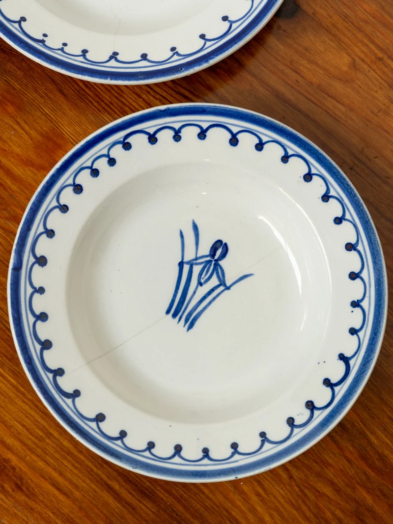 Antoinette, le lot de 6 assiettes à soupe en porcelaine de Gien N°315