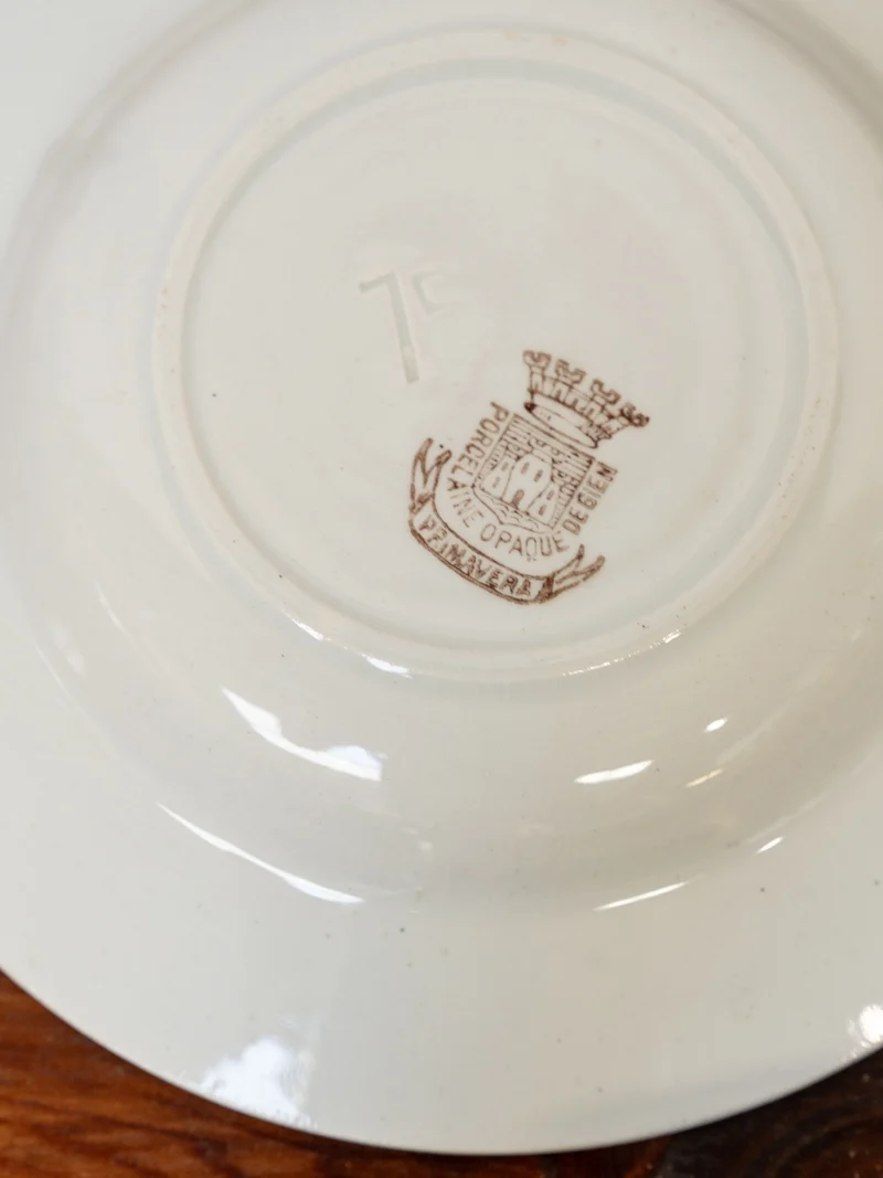 Antoinette, le lot de 6 assiettes à soupe en porcelaine de Gien N°315