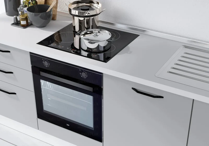 Cuisine Équipée Gris Chêne STAR 240 - Électroménager Inclus