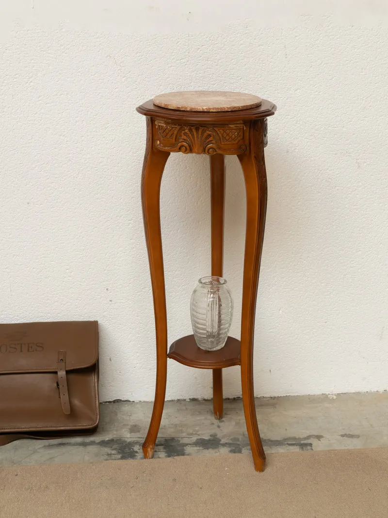 Francine, la sellette tripode en bois et marbre N°1096
