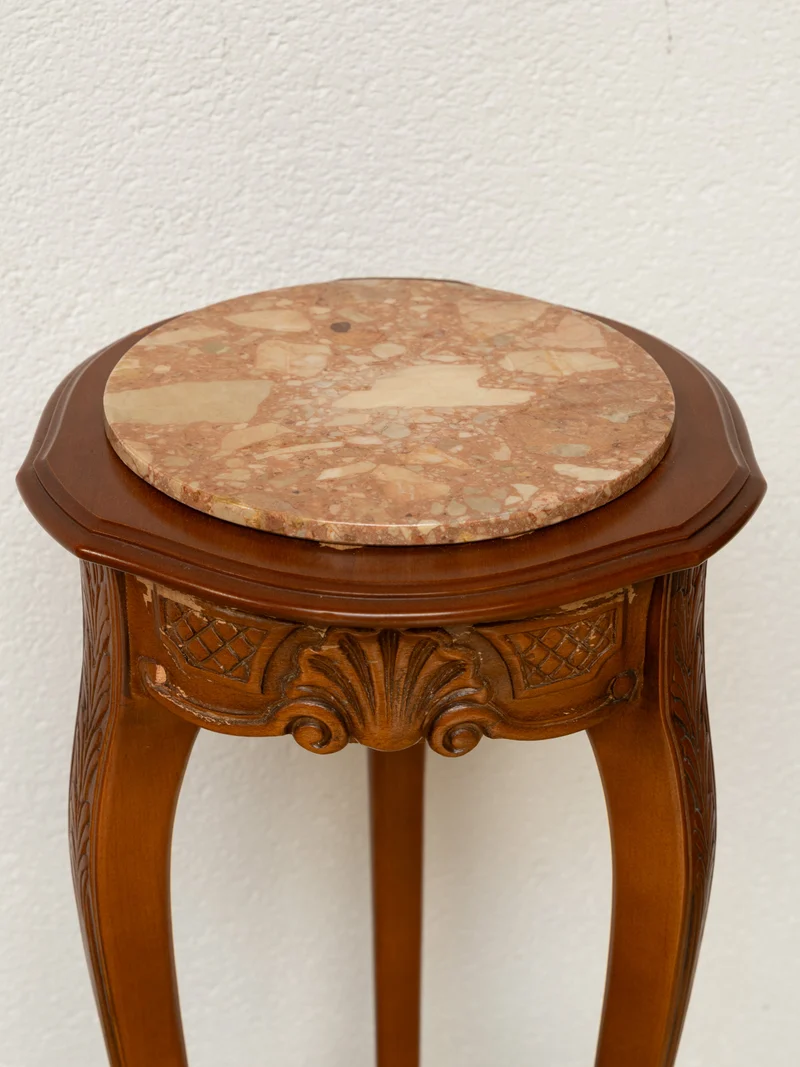 Francine, la sellette tripode en bois et marbre N°1096