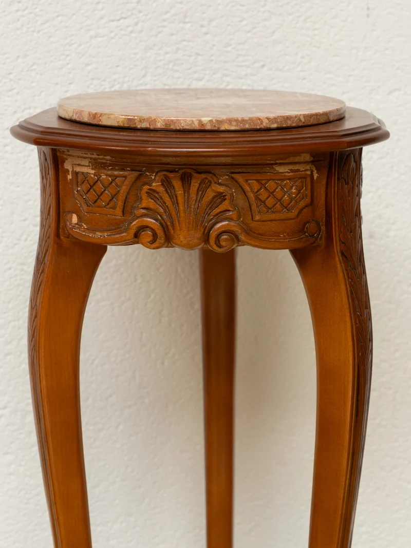 Francine, la sellette tripode en bois et marbre N°1096