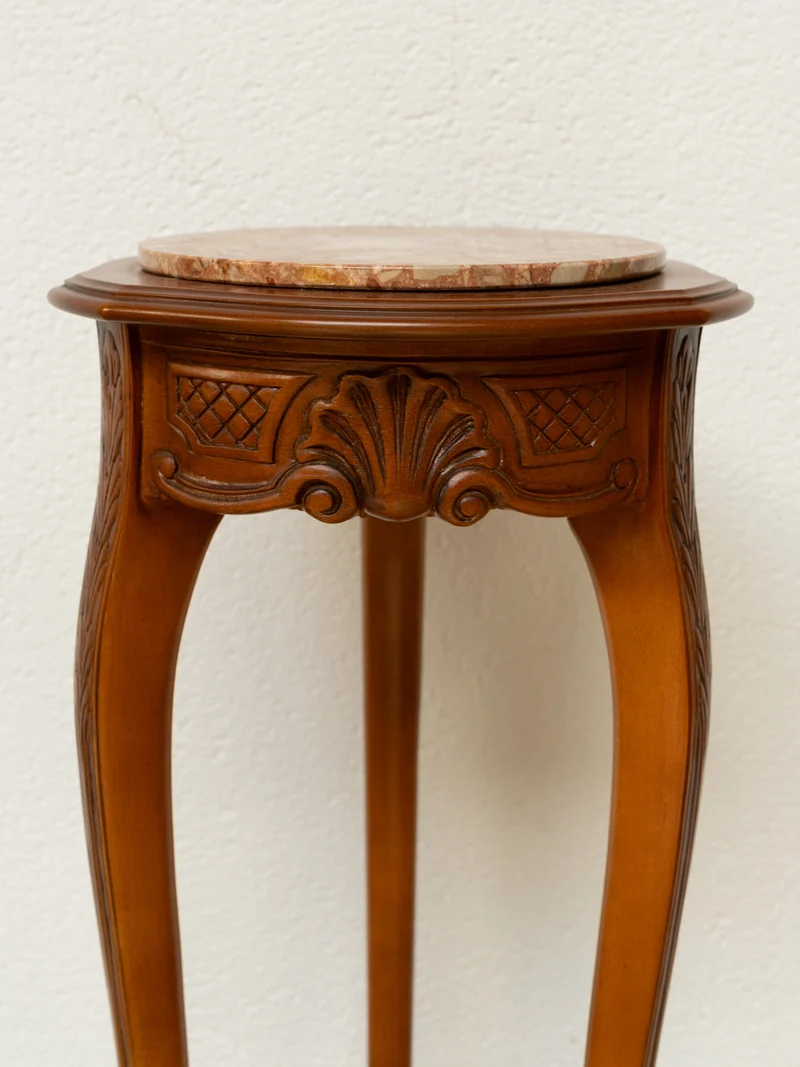 Francine, la sellette tripode en bois et marbre N°1096