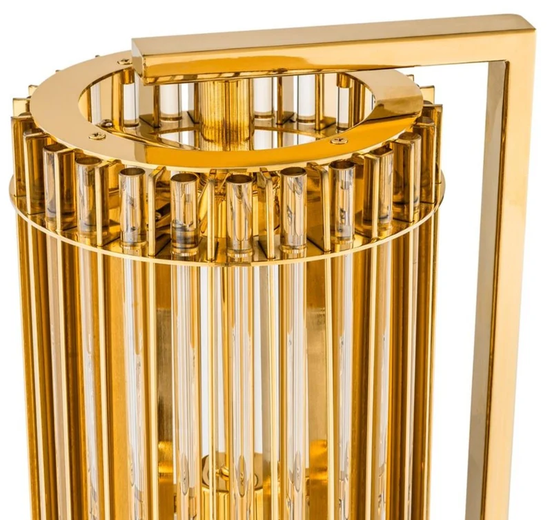 Casa Padrino Luxus Tischleuchte Gold 23 x 16,5 x H. 66 cm - Limited Edition