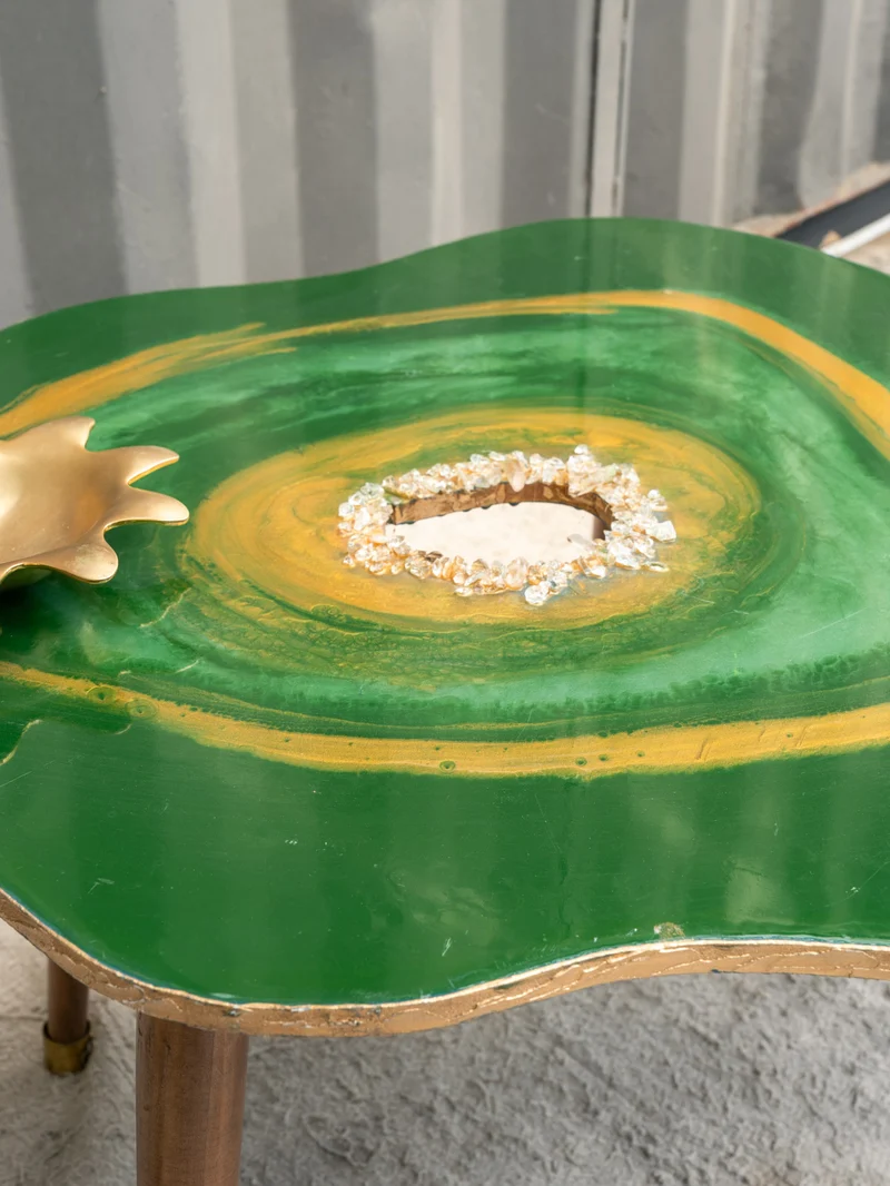 Barbara, les tables gigognes en bois vertes N°171
