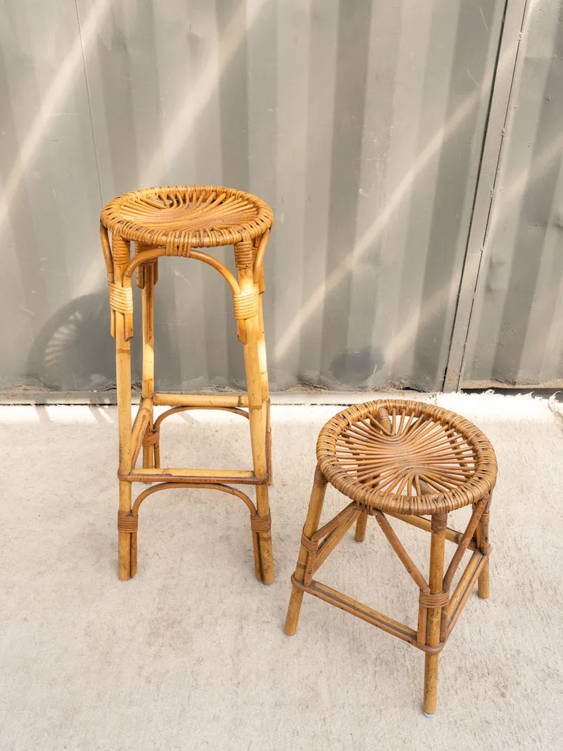 Gaston, la paire de tabourets en rotin N°194