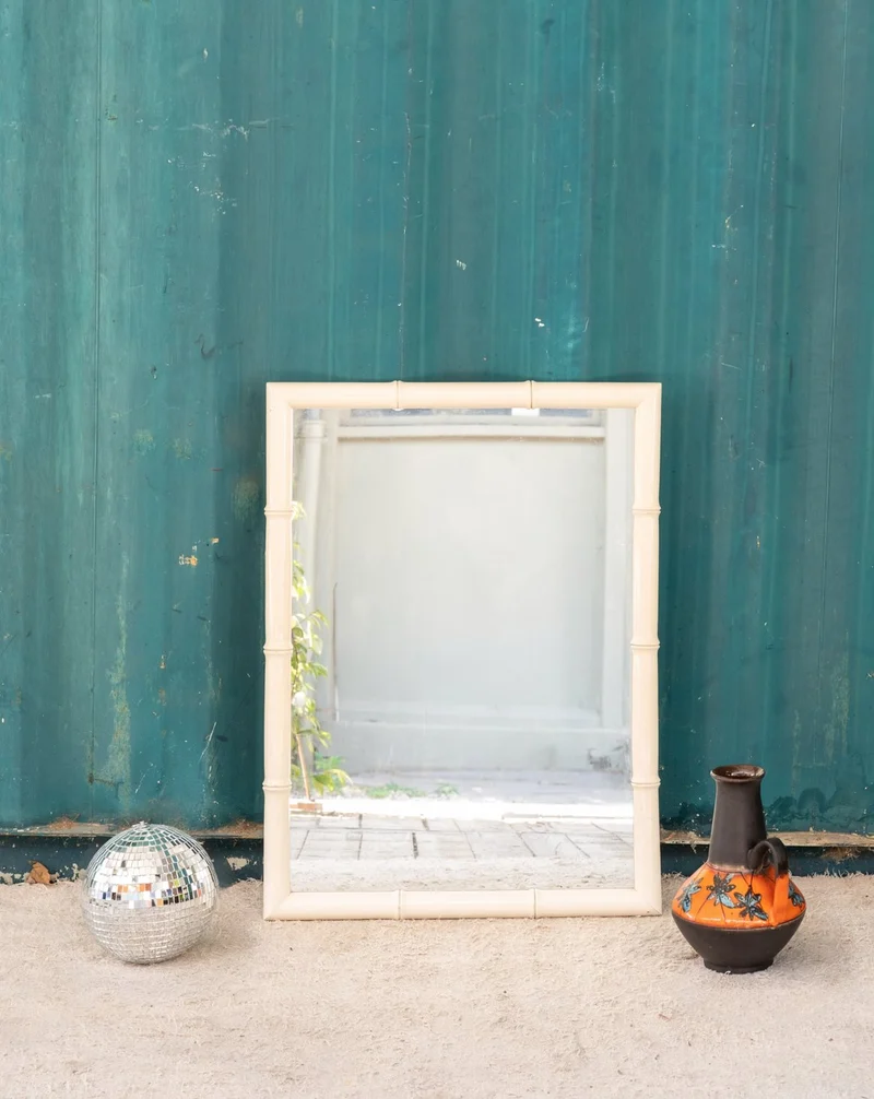 Georges, le miroir en bambou blanc N°1300