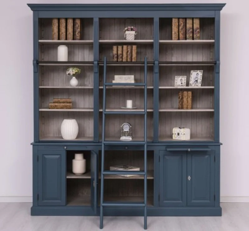 Casa Padrino Bücherregal im Landhausstil mit 4 Türen und 1 Ablage, 229 x 51 x 244 cm