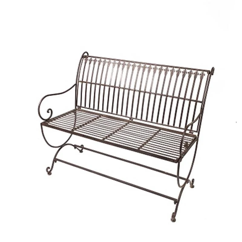 Casa Padrino Jugendstil Gartenbank Braun 103,5 x 61 x H. 85,5 cm - Gartenmöbel im Jugendstil - Eisen Sitzbank - Balkon Möbel