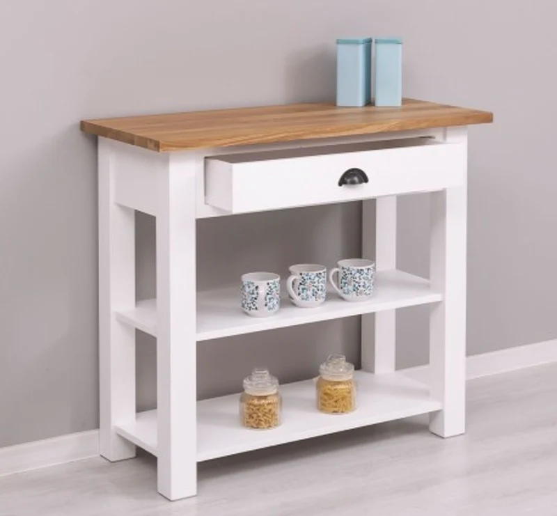 Casa Padrino Konsole im Landhausstil mit 1 Schublade und Eichenholzplatte, 100 x 45 x 89 cm