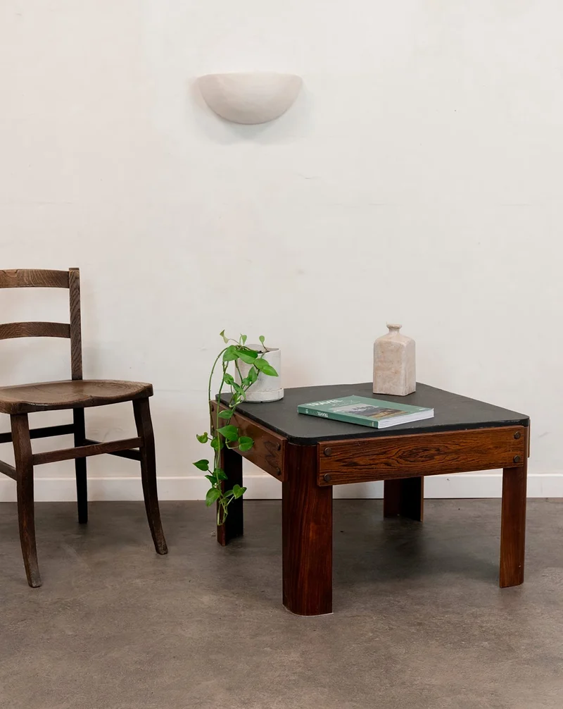 Marie-Pierre, la table basse en bois et ardoise N°81
