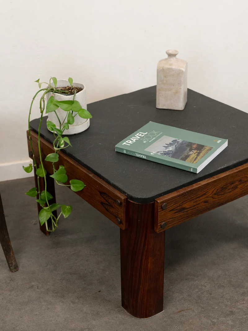 Marie-Pierre, la table basse en bois et ardoise N°81