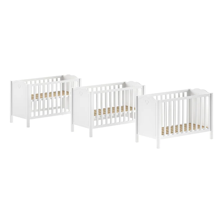 Lit bébé 60x120 et commode à langer Vipack Amori Blanc