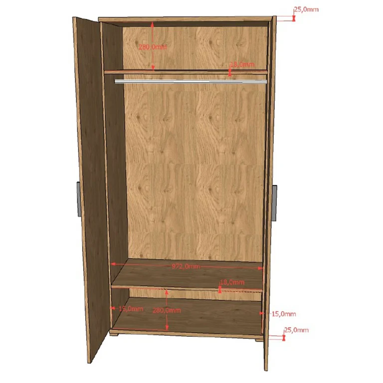 Armoire 2 portes Vipack Sam Bois